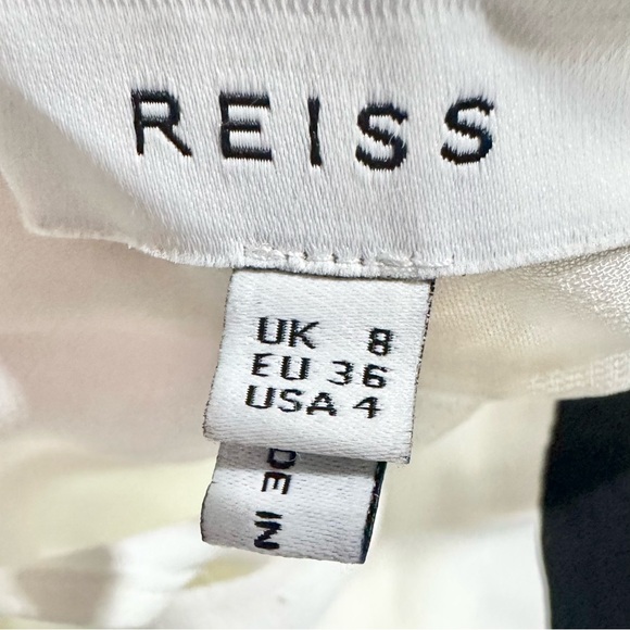 Reiss Sharon Colorblocked Blouse Top Sleeveless Black White Size 4 - Picture 5 of 7